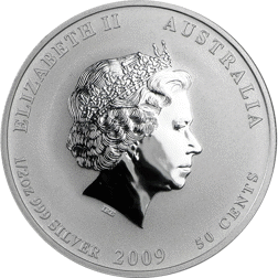 Pre-Owned 2009 Australian Lunar Ox 1/2oz Silver Coin - VAT Free
