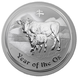 Pre-Owned 2009 Australian Lunar Ox 10oz Silver Coin - VAT Free