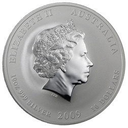 Pre-Owned 2009 Australian Lunar Ox 10oz Silver Coin - VAT Free