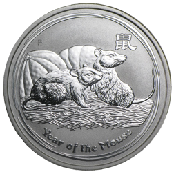 Pre-Owned 2008 Australian Lunar Mouse 1/2oz Silver Coin - VAT Free
