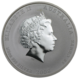 Pre-Owned 2008 Australian Lunar Mouse 1/2oz Silver Coin - VAT Free