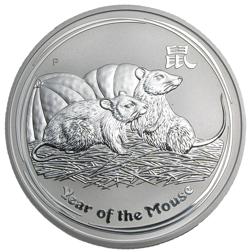 Pre-Owned 2008 Australian Lunar Mouse 5oz Silver Coin - VAT Free