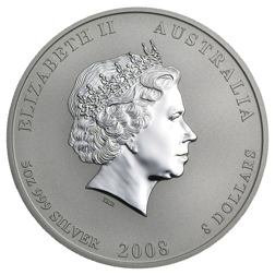 Pre-Owned 2008 Australian Lunar Mouse 5oz Silver Coin - VAT Free