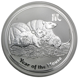 Pre-Owned 2008 Australian Lunar Mouse 10oz Silver Coin - VAT Free