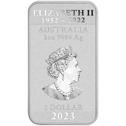 Pre-Owned Australian Dragon Rectangular 1oz Silver Coin - Mixed Dates - VAT Free