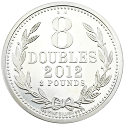 Pre-Owned Guernsey 8 Doubles £2 Silver Coin - Mixed Dates - VAT Free