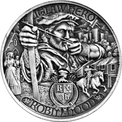 Pre-Owned 2021 Niue Robin Hood 1oz Antique Finish Silver Coin - VAT Free