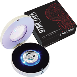 Pre-Owned 2015 Star Trek: U.S.S. Enterprise NCC-1701-D 1oz Silver Proof Coin - VAT Free