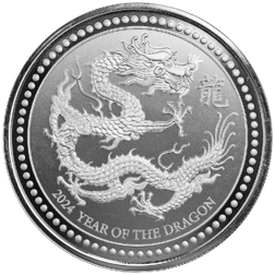 2024 Samoa Lunar Dragon 2oz Silver Coin