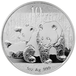Pre-Owned 2010 Chinese Panda 1oz Silver Coin - VAT Free