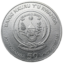 Pre-Owned 2012 Rwanda African Rhino 1oz Silver Coin - VAT Free