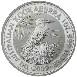 Pre-Owned 2009 Australian Kookaburra (1990 Design) 1oz Silver Coin - VAT Free