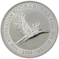 Pre-Owned 2009 Australian Kookaburra (1996 Design) 1oz Silver Coin - VAT Free