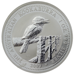 Pre-Owned 2009 Australian Kookaburra (1998 Design) 1oz Silver Coin - VAT Free
