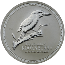 Pre-Owned 2009 Australian Kookaburra (2003 Design) 1oz Silver Coin - VAT Free