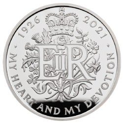 Pre-Owned UK 2021 95th Birthday of Queen Elizabeth II £5 Proof Piedfort Silver Coin - VAT Free