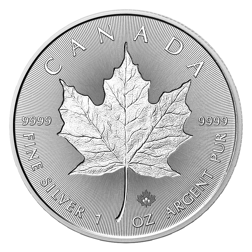 Pre-Owned 2018 Canadian Maple Double Incuse 1oz Silver Coin - VAT Free