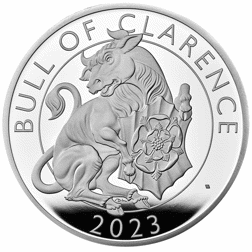 Pre-Owned 2023 UK Tudor Beasts Bull of Clarence 1oz Proof Silver Coin - VAT Free