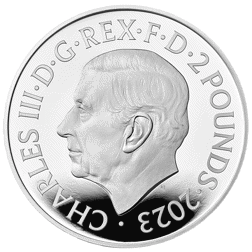 Pre-Owned 2023 UK Tudor Beasts Bull of Clarence 1oz Proof Silver Coin - VAT Free