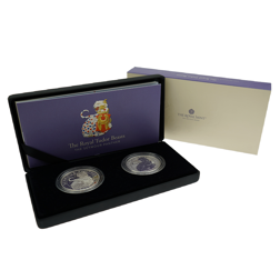 Pre-Owned 2022 UK Tudor Beasts The Seymour Panther 1oz Proof Silver 2-Coin Set - VAT Free