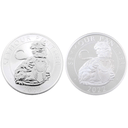 Pre-Owned 2022 UK Tudor Beasts The Seymour Panther 1oz Proof Silver 2-Coin Set - VAT Free