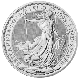 Pre-Owned 2023 UK Queen Elizabeth II Britannia 1kg Silver Coin - VAT Free