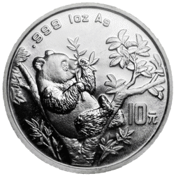 Pre-Owned 1995 Chinese Panda 1oz Silver Coin - VAT Free