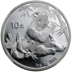 Pre-Owned 2007 Chinese Panda 1oz Silver Coin - VAT Free