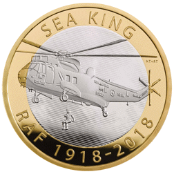Pre-Owned 2018 UK RAF Centenary Sea King £2 Piedfort Proof Silver Coin - VAT Free