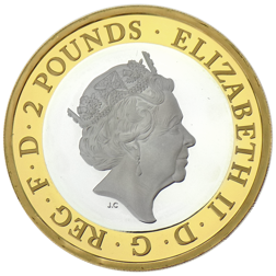 Pre-Owned 2018 UK RAF Centenary F-35 Lightning II £2 Piedfort Proof Silver Coin - VAT Free