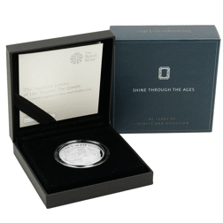 Pre-Owned 2017 UK Sapphire Jubilee of Her Majesty £5 Piedfort Proof Silver Coin - VAT Free