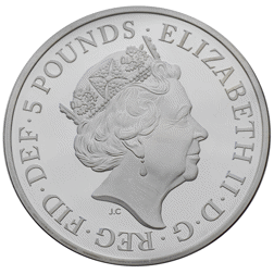 Pre-Owned 2017 UK Sapphire Jubilee of Her Majesty £5 Piedfort Proof Silver Coin - VAT Free