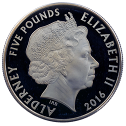Pre-Owned 2016 Alderney Remembrance Day £5 Proof Silver Coin - Missing Outer Box - VAT Free