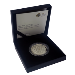 Pre-Owned 2016 UK 90th Birthday of Queen Elizabeth II £5 Proof Silver Coin - Missing Outer Box - VAT Free