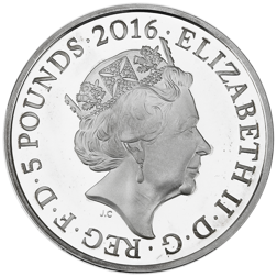 Pre-Owned 2016 UK 90th Birthday of Queen Elizabeth II £5 Proof Silver Coin - Missing Outer Box - VAT