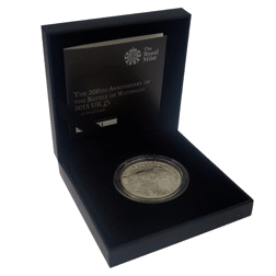 Pre-Owned 2015 UK Battle of Waterloo £5 Proof Silver Coin - Missing Outer Box - VAT Free