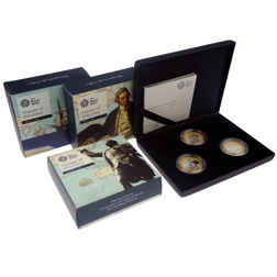 Pre-Owned 2018-2020 UK Captain Cook's Voyage of Discovery £2 Proof Silver 3-Coin Set - VAT Free