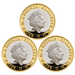 Pre-Owned 2018-2020 UK Captain Cook's Voyage of Discovery £2 Proof Silver 3-Coin Set - VAT Free