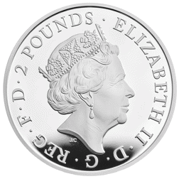 Pre-Owned 2022 UK Tudor Beasts Lion of England 1oz Proof Silver Coin - VAT Free