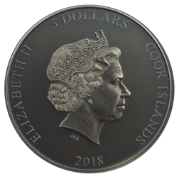 Pre-Owned 2018 Cook Islands Frankenstein Colourised 1oz Silver Coin - VAT Free