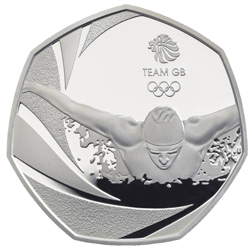 Pre-Owned 2016 UK Team GB Rio Olympics 50p Silver Proof Coin - Missing Outer Box - VAT Free