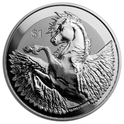 Pre-Owned 2019 British Virgin Islands Pegasus 1oz Reverse Proof Silver Coin - VAT Free