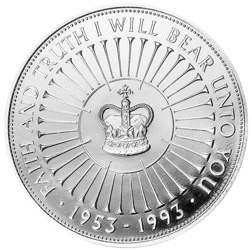Pre-Owned UK 1993 Coronation 40th Anniversary £5 Proof Silver Coin - VAT Free