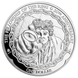 Pre-Owned 2021 New Zealand Fellowship of the Ring 20th Anniversary 1oz Silver Coin