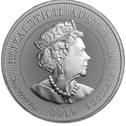 Pre-Owned 2019 Australian Crocodile 2oz Silver Coin - VAT Free