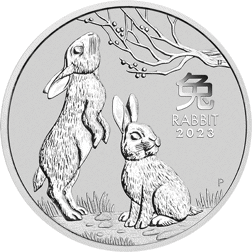 Pre-Owned 2023 Australian Lunar Rabbit 2oz Silver Coin - VAT Free