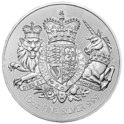 Pre-Owned UK Royal Arms 10oz Silver Coin - Mixed Dates - VAT Free