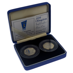 Pre-Owned 1998 UK NHS and EEC 50p Silver Proof Piedfort 2-Coin Set - VAT Free