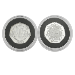 Pre-Owned 1998 UK NHS and EEC 50p Silver Proof Piedfort 2-Coin Set - VAT Free