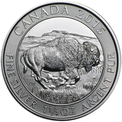 Pre-Owned Canadian Bison 1.25oz Silver Coin - VAT Free - Mixed Dates